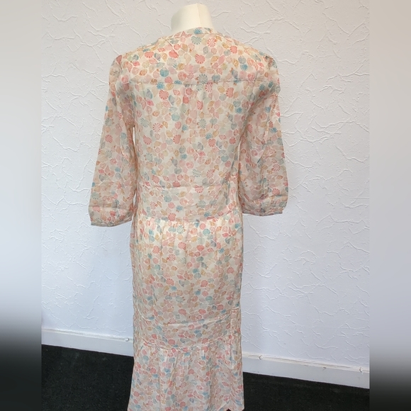 Ex Cath Kidston Dress Cotton Blend Seaside Shells, Tiered Prairie Size UK 10 - Picture 4 of 6